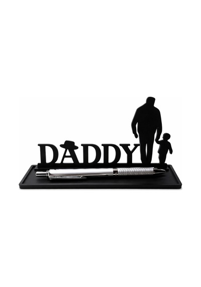 Daddy Masaüstü Kalemlik & Kalem Standı Babaya Özel Dekoratif Ofis Aksesuarı Çok Renkli
