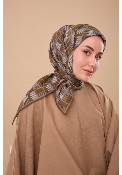 Silk Home Yaz Esintisi Eşarp 150001-03 Yeşil Gri, Kahverengi, Gümüş, Gri
