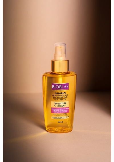 Keratin Kolajen Onarıcı Dolgunlaştırıcı Saç Bakım Yağı 100 Ml İnce Yıpranmış Saçlar 4 Adet