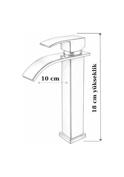 Mat Siyah Lavabo Bataryası Şelale Akışlı Modern Banyo Musluğu Tek Kollu Sabit Lavabo Çift Su Girişli