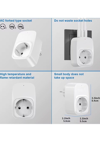 Diğer - Usb Şarj Ve Priz Tekli Priz Usb Ve Type C Şarj Duvar Tipi Priz Çoklayıcı