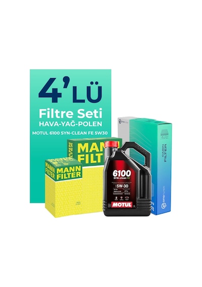 Mann Volkswagen Golf 1.5 Tsi Filtre Bakım Seti Motul Motor Yağlı 2018-2020 4 Lü