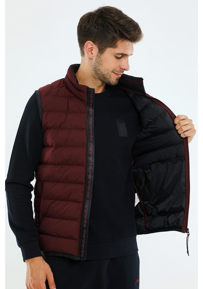 Maraton Regular Erkek Dik Yaka Bordo Yelek Bordo