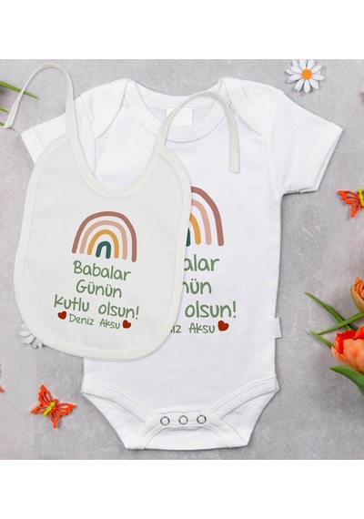Bitmeyenkartus Bk Kids Kişiye Özel Babalar Günü Tasarımlı Bebek Body Zıbın Ve Ma (550906638) Çok Renkli