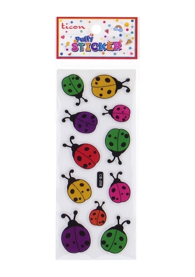 Ticon Uğur Böceği Renkli Sticker - 3 Adet