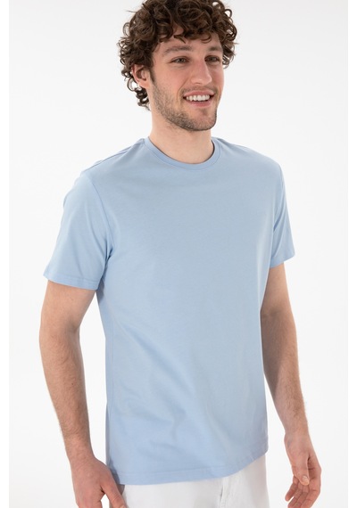 U.S. Polo Assn. Erkek Regular Fit Bisiklet Yaka Açık Mavi Basic Tişört 50305928-VR003