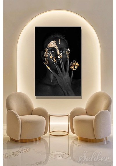 Dekoratif Dikey Kanvas Tablo Tekli Kuaför Güzellik Salonu Makyaj Nail Art Yaratıcı Makyaj Portre 805