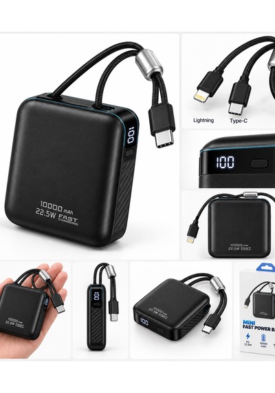 Xkin Xk-pb2561 10000 Mah Mini Fast Power Bank, 22.5w Power Delivery Pd Hızlı Şarj