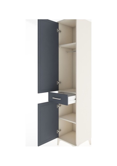 Hyperion Dolap 3 Raflı Tek Çekmeceli Tek Askılı 44x44x221 Aytaşı-antrasit Aytası