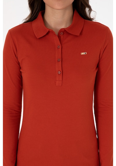 U.S. Polo Assn. Kadın Kiremit Basic Polo Yaka Sweatshırt 50313593-VR031