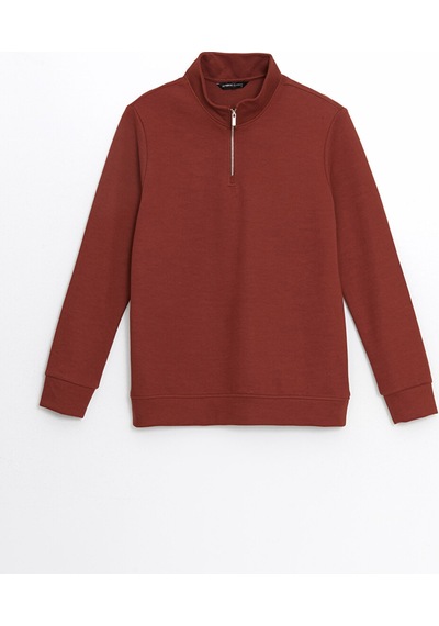 Lcwaıkıkı Classic Turuncu Dik Yaka Erkek Sweatshirt