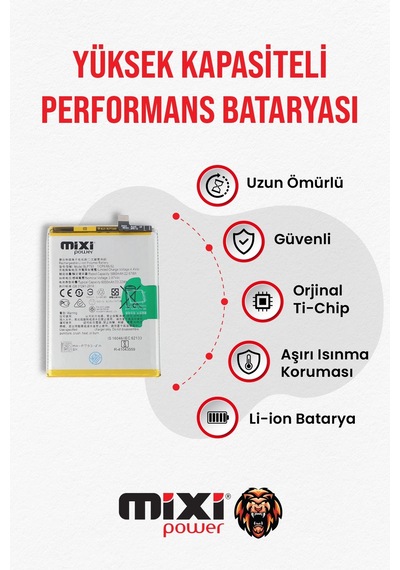 Realme C11 / C12 / C15 / C25 / C25s Uyumlu Tam Kapasite Batarya