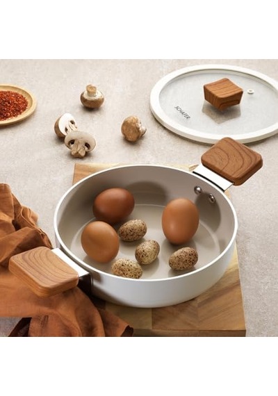 Ceramoni Seramik Kapaklı Sahan 20 Cm-krem Açık Bakır