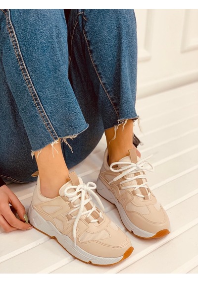 Erva'nın Butiği Ten Deri Travis Kadın Sneakers-2722