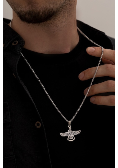 Ahura Mazda Model Unisex Çelik Kolye - Sevgiliye - Eşe - Babaya - Arkadaşa Hediye Kolye