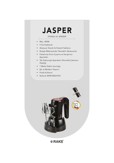 Jasper Standlı El Mikseri 400 Watt Diğer