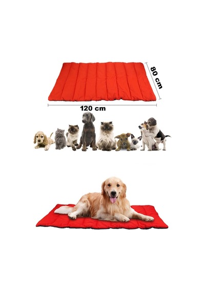 Bundera Gully Büyük Boy Kedi Köpek Minderi Kırmızı 120 x 80 CM