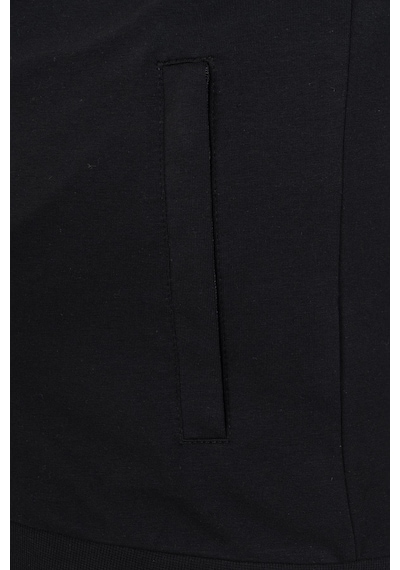 Maraton Sportswear Büyük Beden Erkek Dik Yaka Düz Paça Reglan Kol Basic Siyah-Siyah Eşofman Takımı 22392-Siyah-Siyah