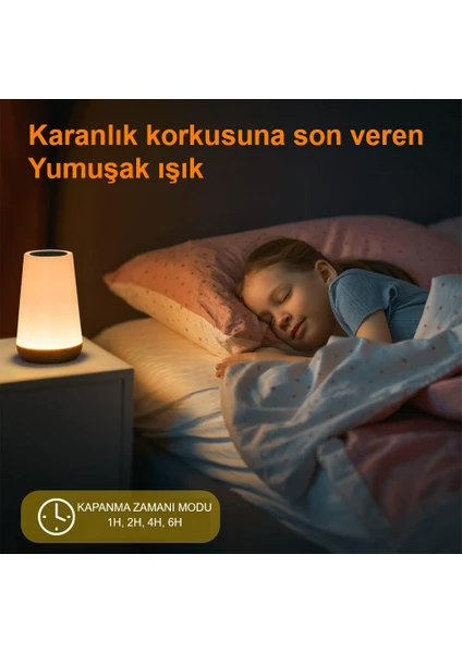 Rgb Dokunmatik Led Gece Lambası 12 Renkli Uzaktan Kumandalı Masa Lambası Ortam Aydınlatma Lambası Çok Renkli