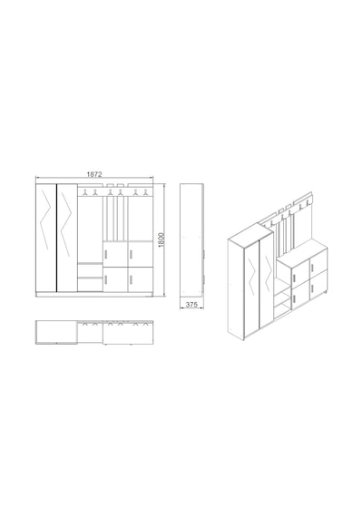 Robinhome Robin Home Lora Vestiyer Portmanto Ayakkabılık Atlantik Çam - Bey