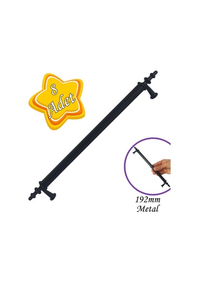 8 Adet Erciyes Kulp Siyah 192 Mm Kulp Mobilya Mutfak Dolabı Çekmece Dolap Kapak Kulpu Kulbu Metal Kulpları