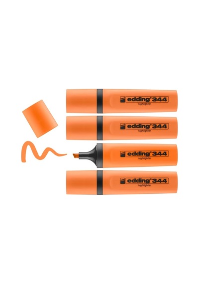 344 Fosforlu Kalem, Turuncu, 4'lü Set, 2-5 Mm Kesik Ucu Genel