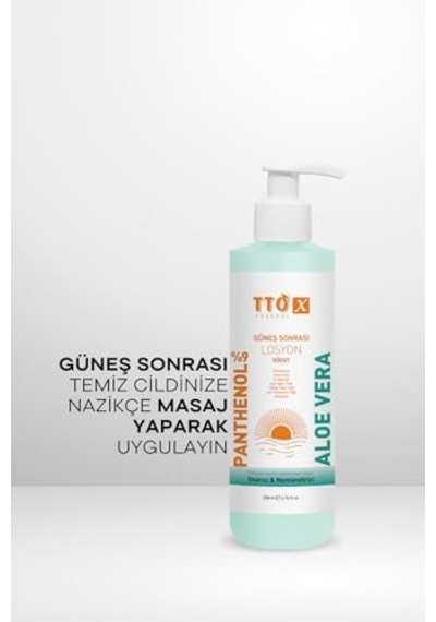 X Aloe Vera Losyon Güneş Sonrası Bakım, Nemlendirici, Ferahlatıcı, Yatıştırıcı 200 Ml
