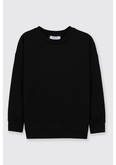 Panço Erkek Çocuk Bisiklet Yaka Siyah Sweatshirt