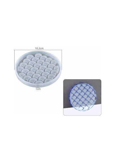 Epoksi Reçine Kalıp İthal Balık Pullu Motif Bardak Altlığı Taş Tozu Silikon Kalıp Hb5021-0090