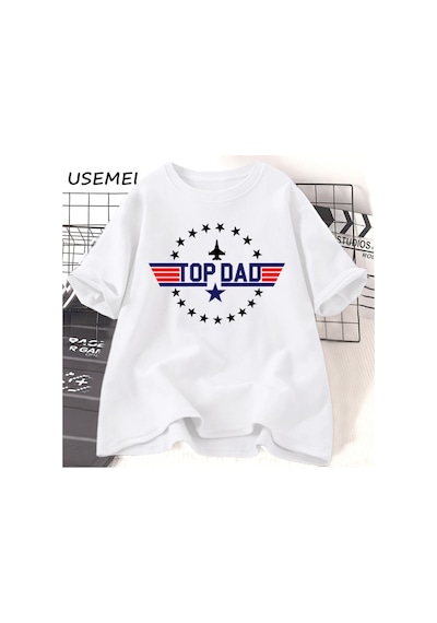 Flood Of Style Üst Baba T-shirt Casaul Pamuk Babalar Günü Hediyesi Baba Erkek Tasarımcı T Shirt Erkek Moda K Beyaz