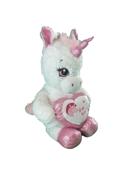 63019 Peluş 60 Cm Kalpli Boynuzlu At Çok Renkli