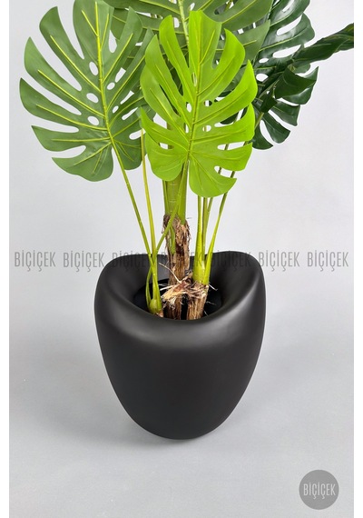 Yapay Monstera Ağacı Deve Tabani 170 Cm Mocha Lale Saksıda Kahverengi