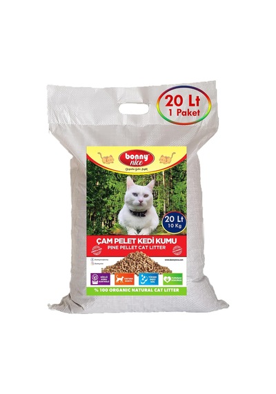 Bonny Nice Doğal Çam Peleti Kedi Kumu 10 Kg 20 Lt 1 Adet