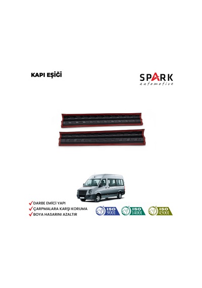 Volkswagen Crafter 2006-2012 Yıl Aralığı Uyumlu Kapı Eşiği 2 Parça Siyah