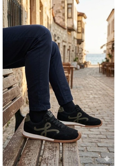 Pepita E472 Rahat Özel Tasarım Spor Sneaker Erkek Ayakkabı Siyah