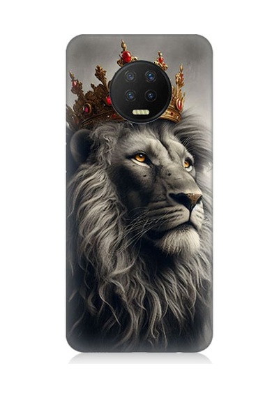 İnfinix Note 7 Uyumlu Taçlı Aslan 3 Desenli Silikon Kılıf