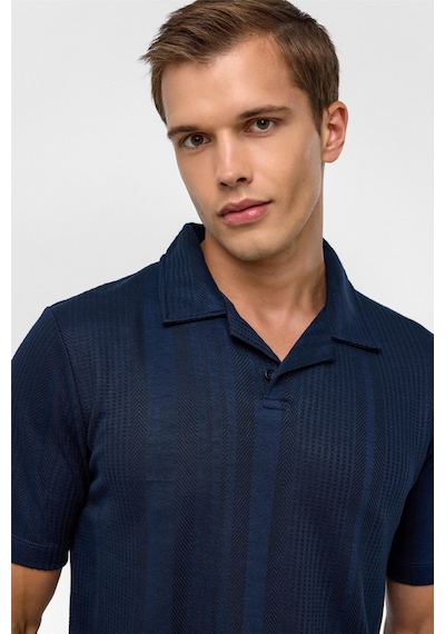 Süvari Lacivert Regular Desenli Polo Yaka Tişört-38364 Lacivert