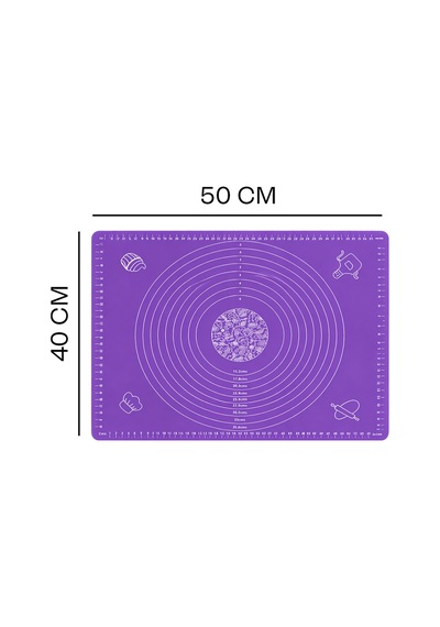 Silikon Hamur Açma Yoğurma Matı Skalalı Kaymaz Yapışmaz Kolay Temizlenebilir 40x50 Cm Kırmızı