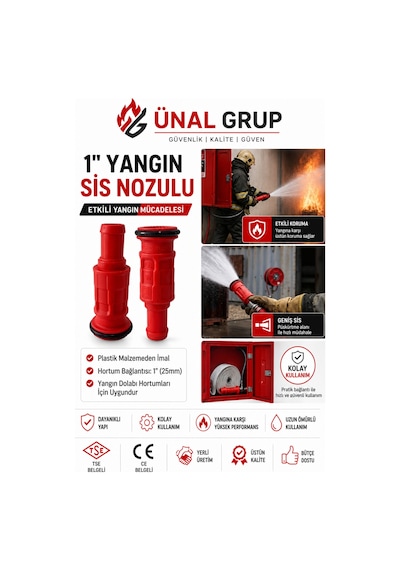 25 Mm Yangın Dolabı Hortum Nozulu Ayarlanabilir Sis Püskürtme Ev Ofis