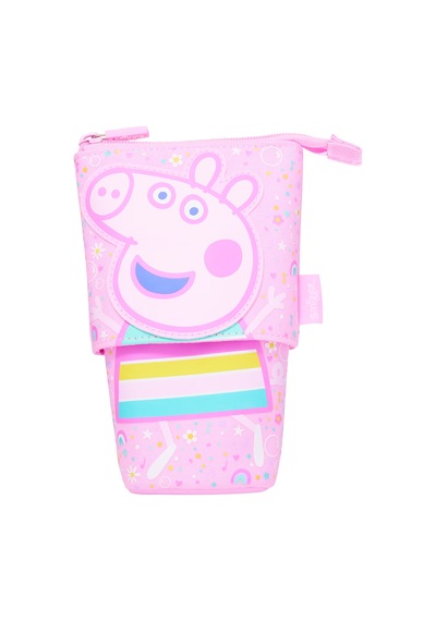 Peppa Pıg İç İçe Geçmeli Katlanır Kalem Kutusu Pembe