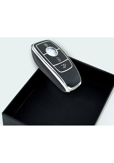 Mercedes Uyumlu Benz 2017-2020 Fbs4 Tip 1 Box Siyah-gümüş Oto Anahtar Kumanda Kabı Kılıf Oto Anahtarlık