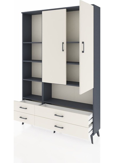 Arges Dolap 8 Raflı 4 Çekmeceli 2 Kapaklı 132x30x195 Antrasit-aytaşı/aytaşı Aytası/aytası Arges Dolap 8 Raflı 4 Çekmeceli 2 Kapaklı 132x30x195 Antrasit-aytaşı/aytaşı Aytası/aytası
