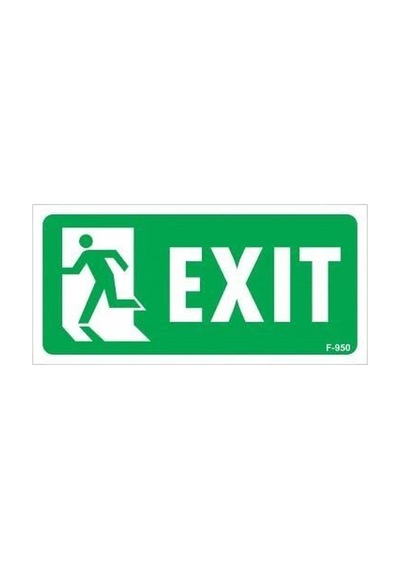 Mey İthalat Exit Sol Uyarı Levhası 17,5x25 Kod:950