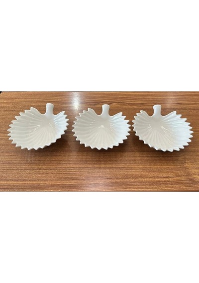 Cooker Ckr3626 Yaprak Model Porselen Çerezlik 6 Parça Beyaz