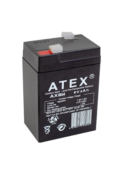 Akü 6 Volt-4 Amper (70x48x101 Mm) Atex (ışıldak Aküsü)