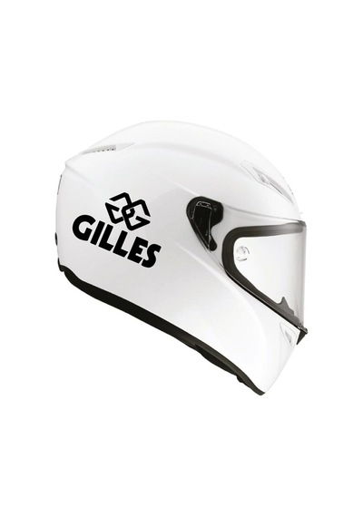 Tek Renk Gilles (Gilles Helmet Stickers) Kask Sticker Etiket Mode