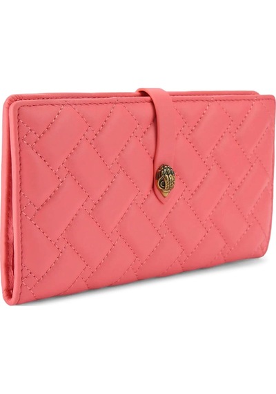 Kurt Geiger Kensington Soft Wallet 14x9 Cm, Yumuşak Deri Ve Kompakt Cüzdan Tasarımı Pembe