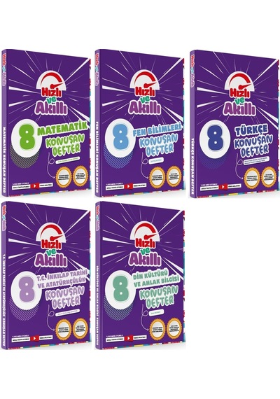 Tammat 8. Sınıf Matematik + Fen Bilimleri + Türkçe + İnkılap Tarihi + Din Kültürü Hızlı Ve Akıllı Konuşan Defter Soru Bankası Set 5 Kitap