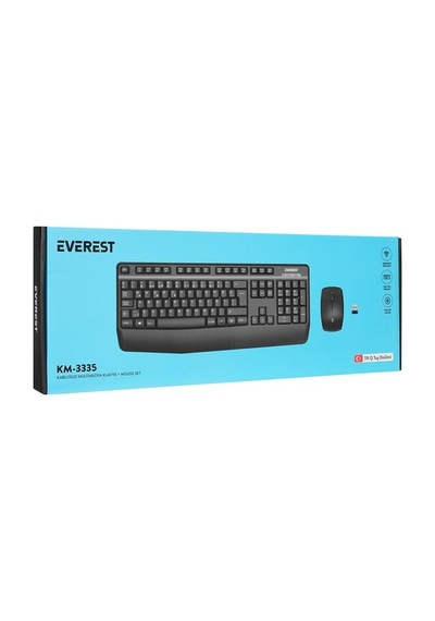 Everest KM-3335 Siyah Kablosuz Q Klavye Set