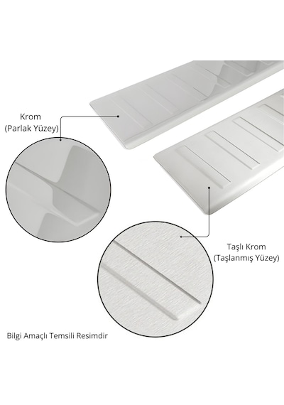 Togg T10x Kapı Eşiği 4 Parça - Krom Taşlı 2023 Ve Sonrası